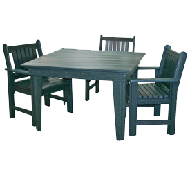 Plastic-Lumber 47 inch Patio Table and Chair Set