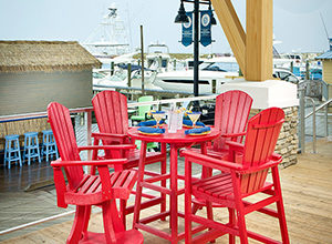 Plastic-Lumber Patio Pub Table and Chair Set